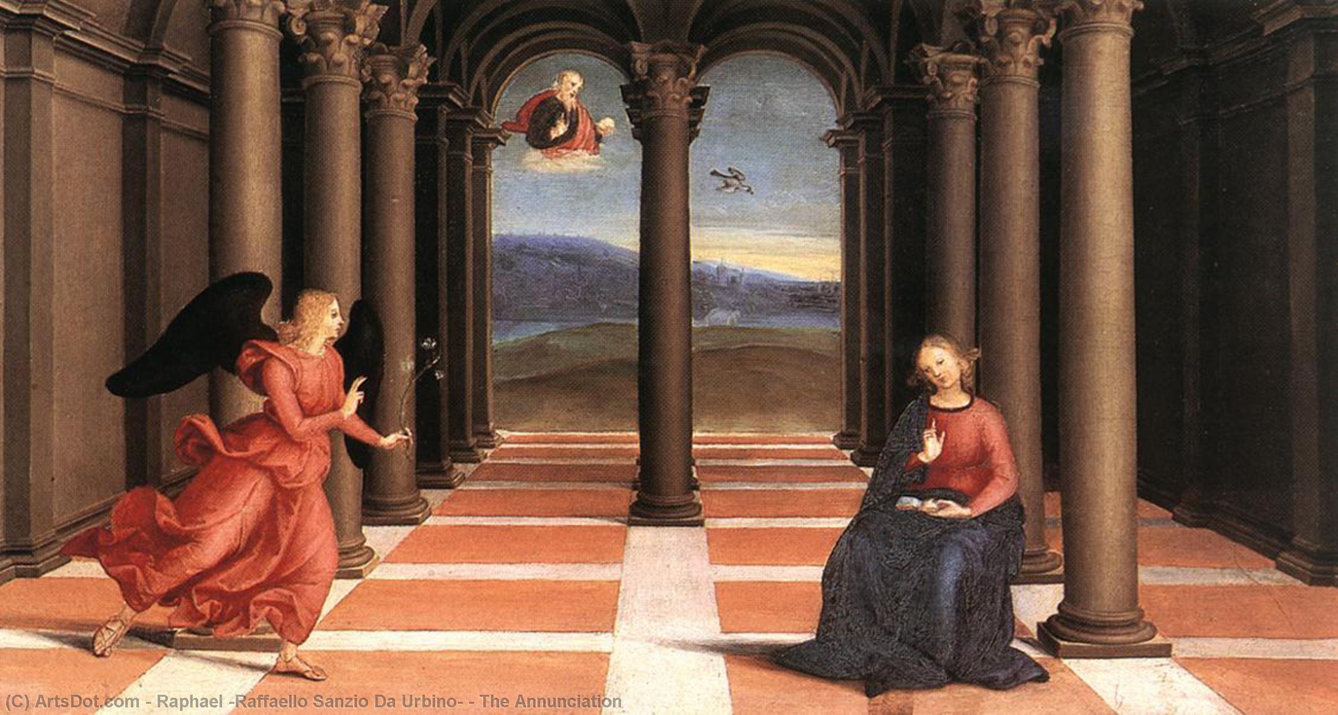 Wikioo.org – L'Enciclopedia delle Belle Arti - Pittura, Opere di Raphael (Raffaello Sanzio Da Urbino) - l'annunciazione
