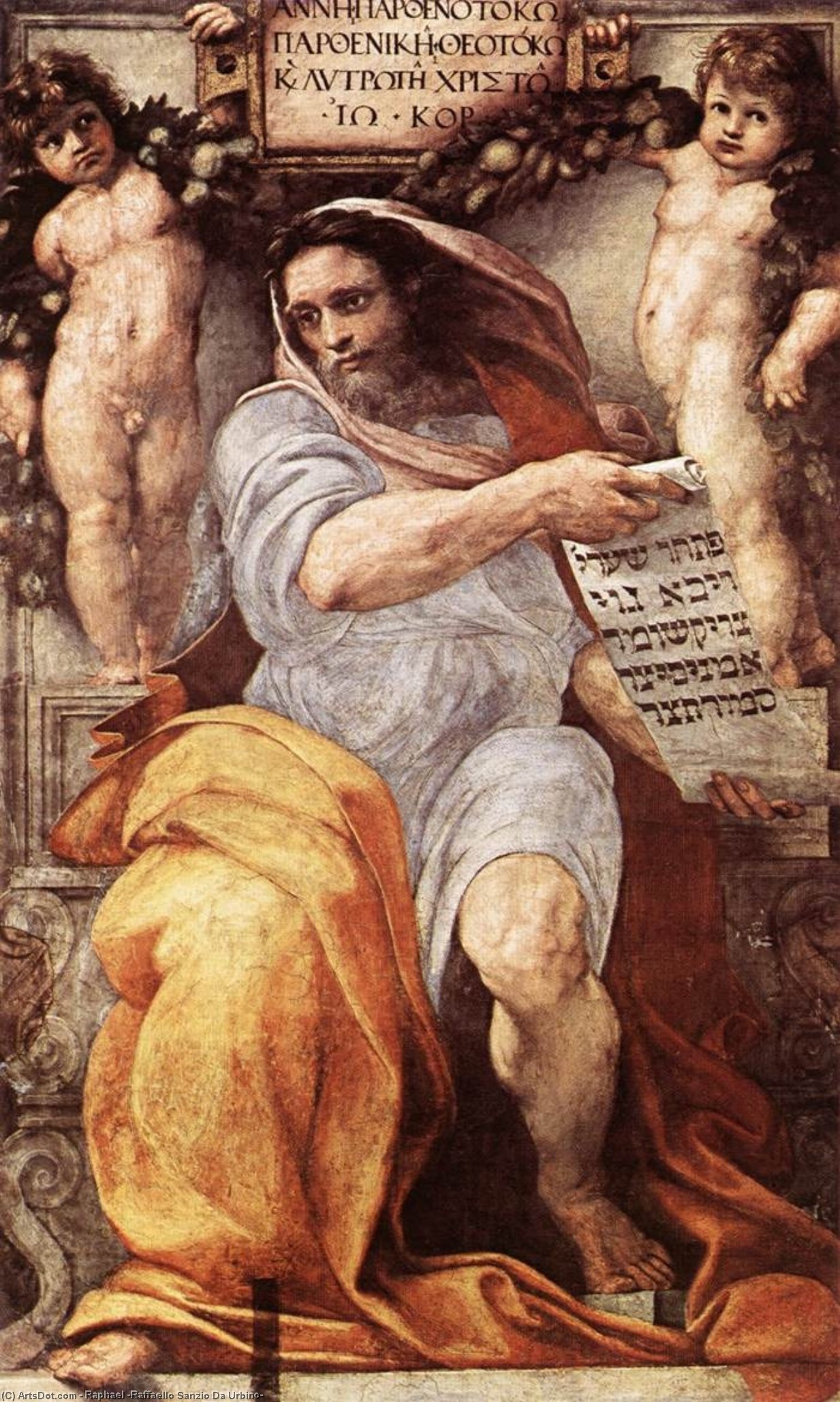 Wikioo.org – La Enciclopedia de las Bellas Artes - Pintura, Obras de arte de Raphael (Raffaello Sanzio Da Urbino) - el profeta isaias