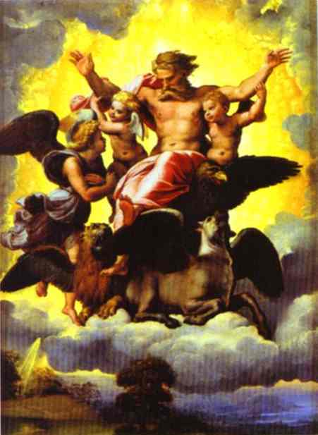 Wikioo.org - The Encyclopedia of Fine Arts - Painting, Artwork by Raphael (Raffaello Sanzio Da Urbino) - Ezekiel's Vision