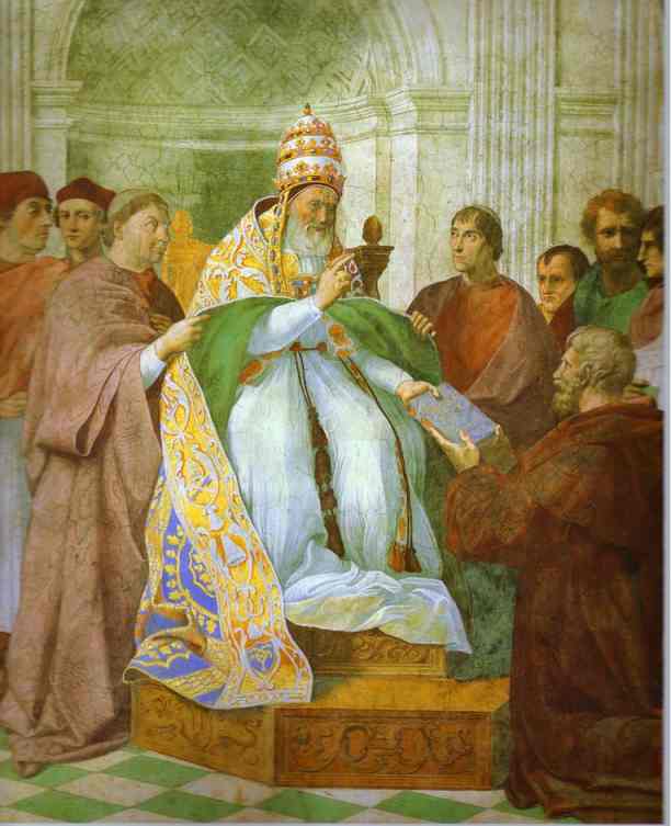 Wikioo.org - Bách khoa toàn thư về mỹ thuật - Vẽ tranh, Tác phẩm nghệ thuật Raphael (Raffaello Sanzio Da Urbino) - Gregory IX Approving the Decretals