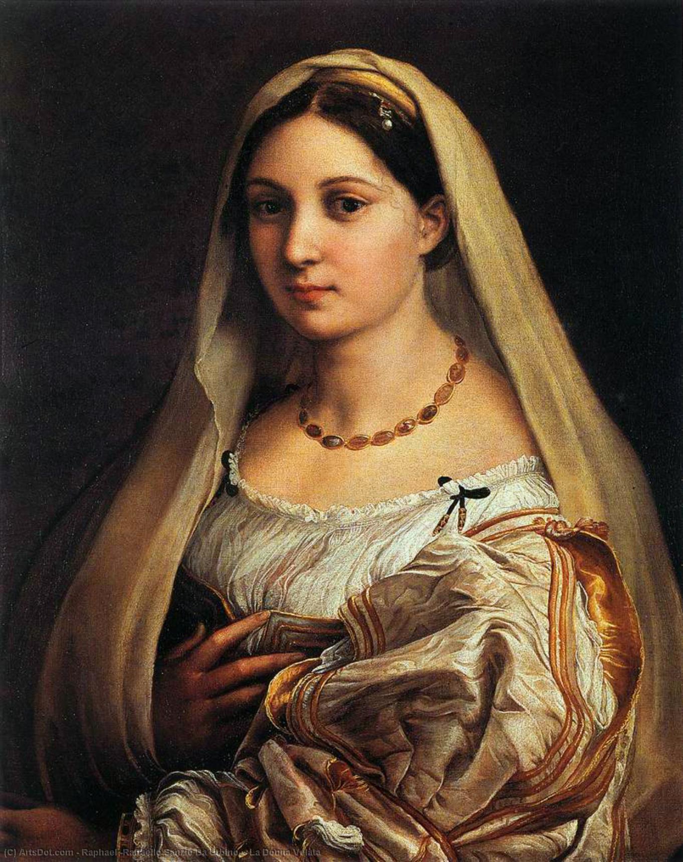 Wikioo.org – La Enciclopedia de las Bellas Artes - Pintura, Obras de arte de Raphael (Raffaello Sanzio Da Urbino) - la donna velata
