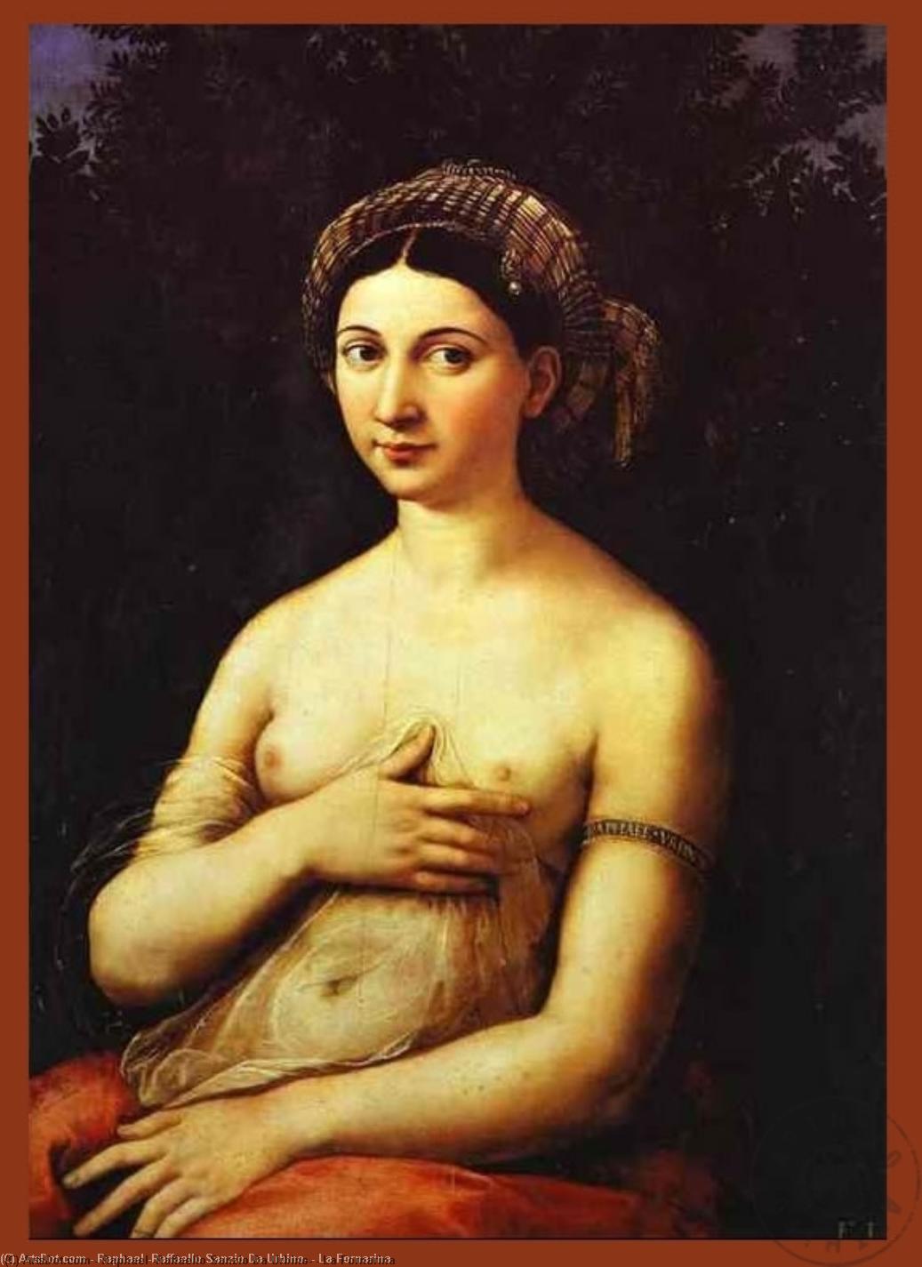 Wikioo.org – La Enciclopedia de las Bellas Artes - Pintura, Obras de arte de Raphael (Raffaello Sanzio Da Urbino) - la fornarina