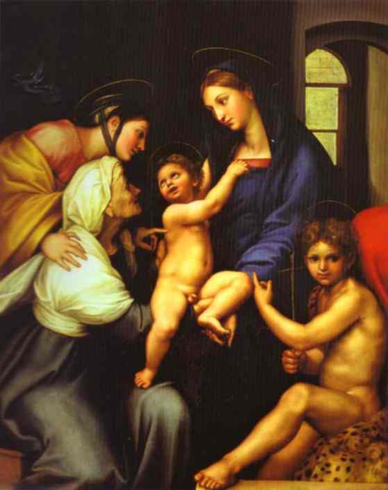 WikiOO.org - Enciklopedija likovnih umjetnosti - Slikarstvo, umjetnička djela Raphael (Raffaello Sanzio Da Urbino) - Madonna of the Cloth