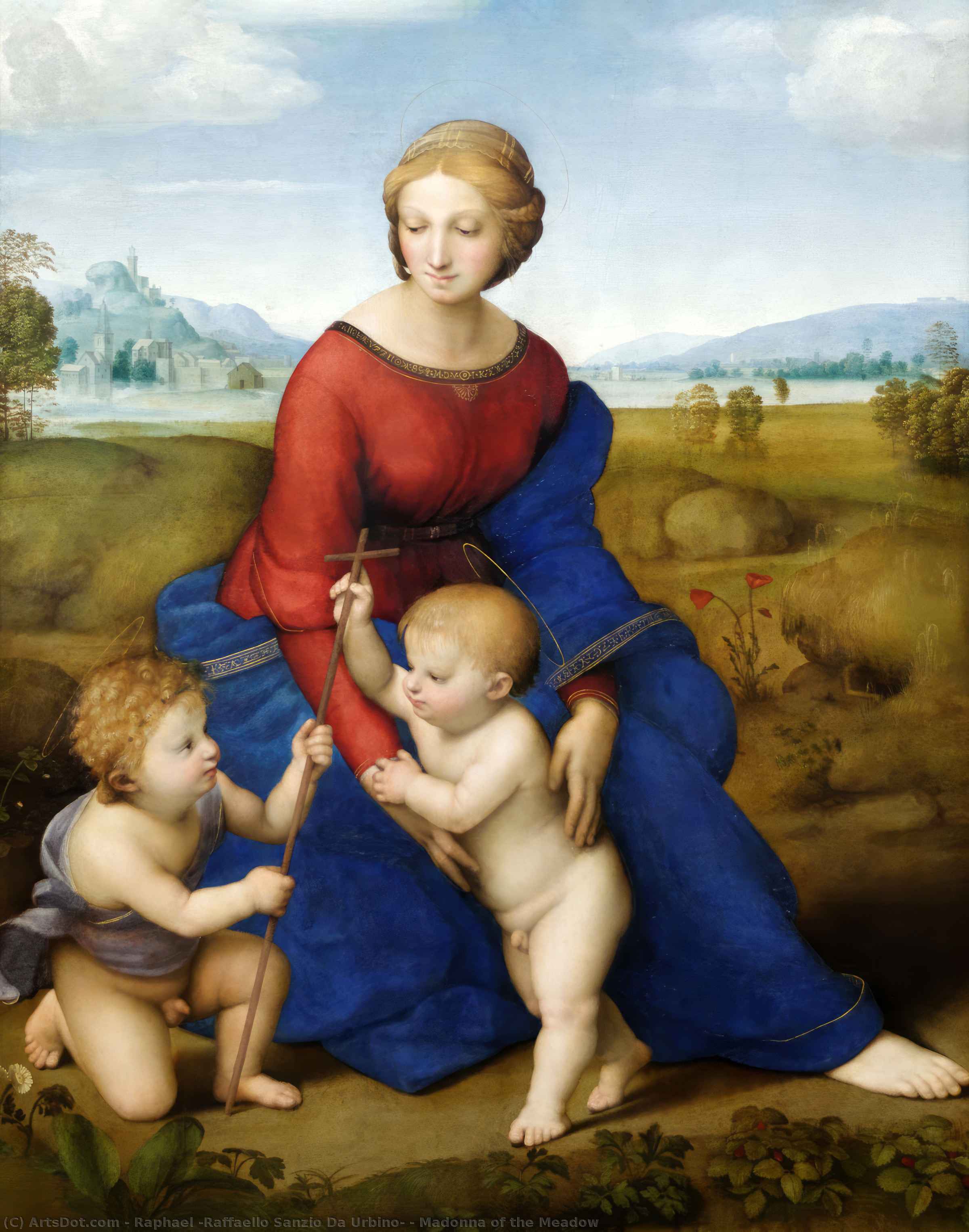 WikiOO.org - Enciklopedija likovnih umjetnosti - Slikarstvo, umjetnička djela Raphael (Raffaello Sanzio Da Urbino) - Madonna of the Meadow
