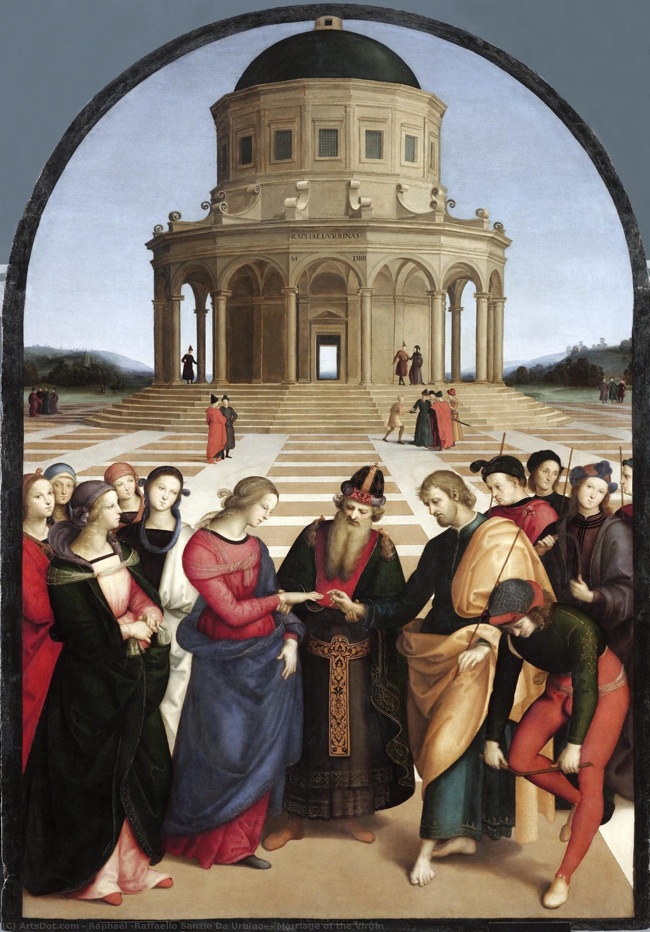 WikiOO.org - Enciklopedija dailės - Tapyba, meno kuriniai Raphael (Raffaello Sanzio Da Urbino) - Marriage of the Virgin