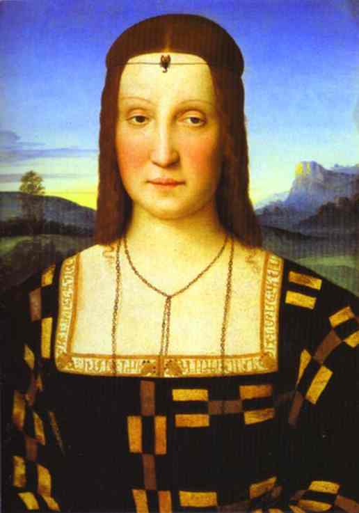Wikioo.org – L'Enciclopedia delle Belle Arti - Pittura, Opere di Raphael (Raffaello Sanzio Da Urbino) - ritratto di elisabetta gonzaga