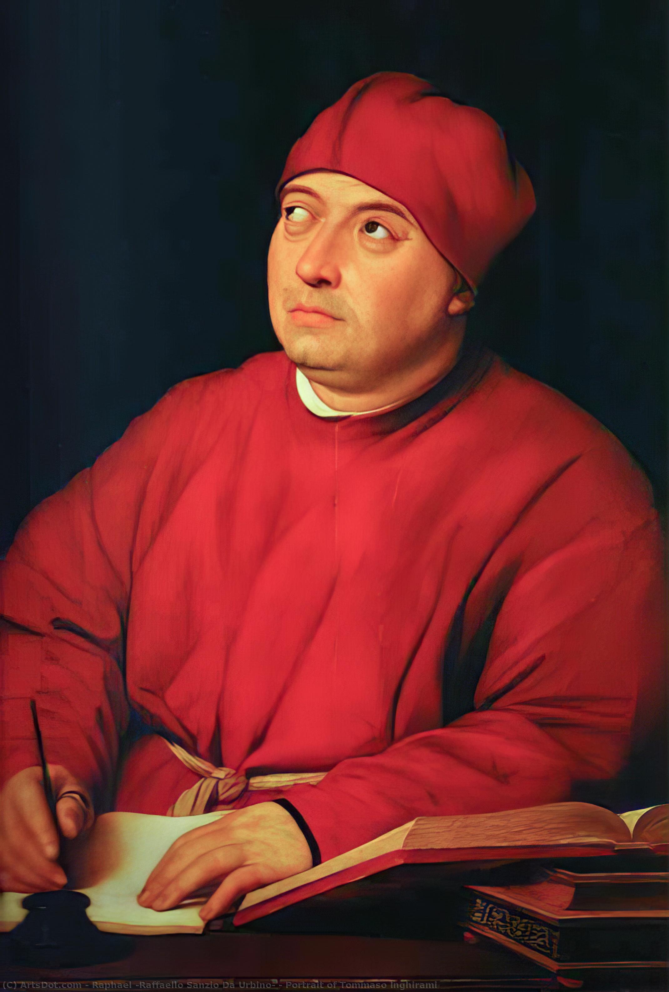 Wikioo.org - The Encyclopedia of Fine Arts - Painting, Artwork by Raphael (Raffaello Sanzio Da Urbino) - Portrait of Tommaso Inghirami