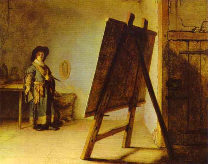 Wikioo.org - The Encyclopedia of Fine Arts - Painting, Artwork by Rembrandt Van Rijn - An Artist in His Studio
