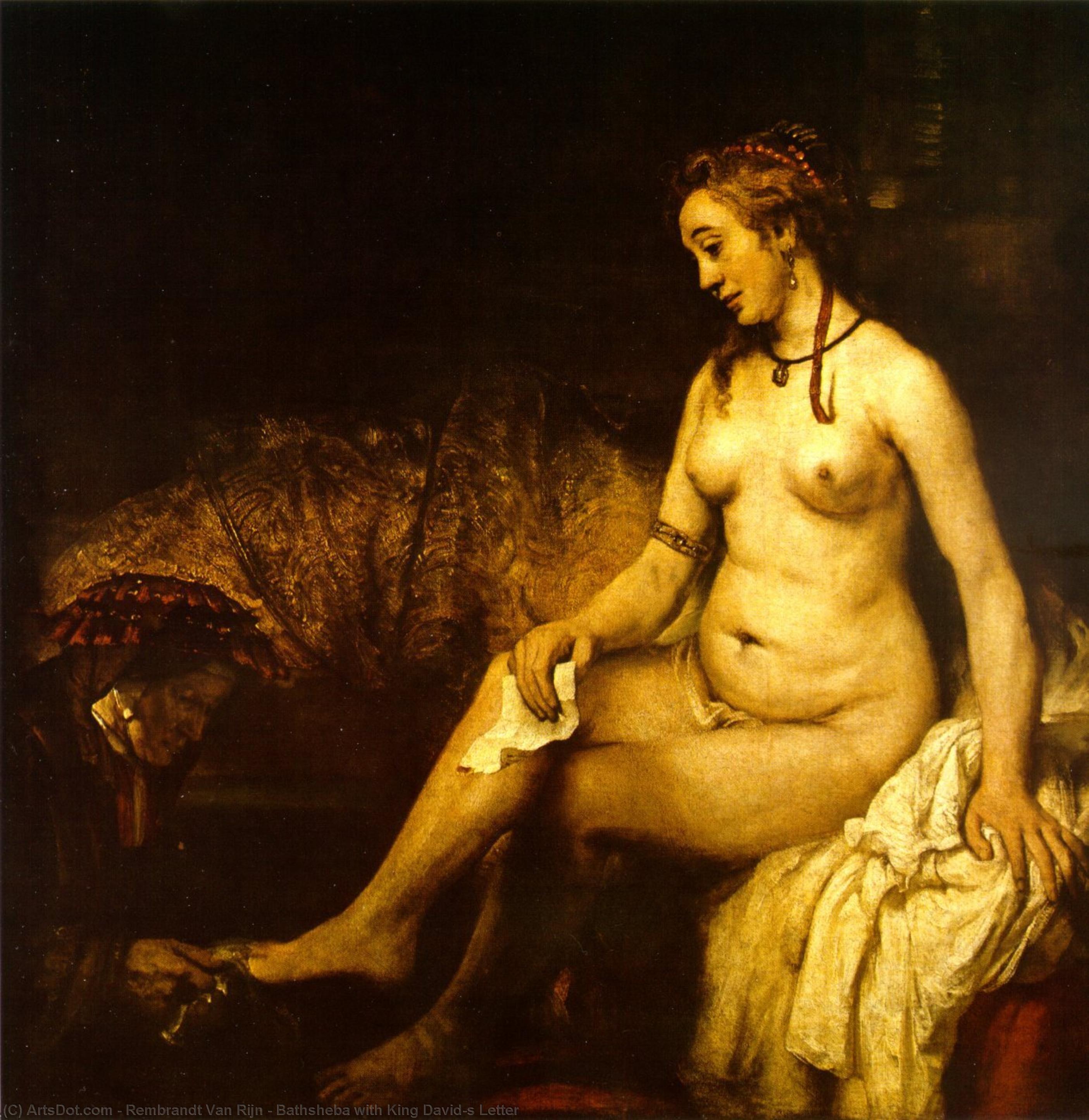 WikiOO.org - Enciclopédia das Belas Artes - Pintura, Arte por Rembrandt Van Rijn - Bathsheba with King David's Letter
