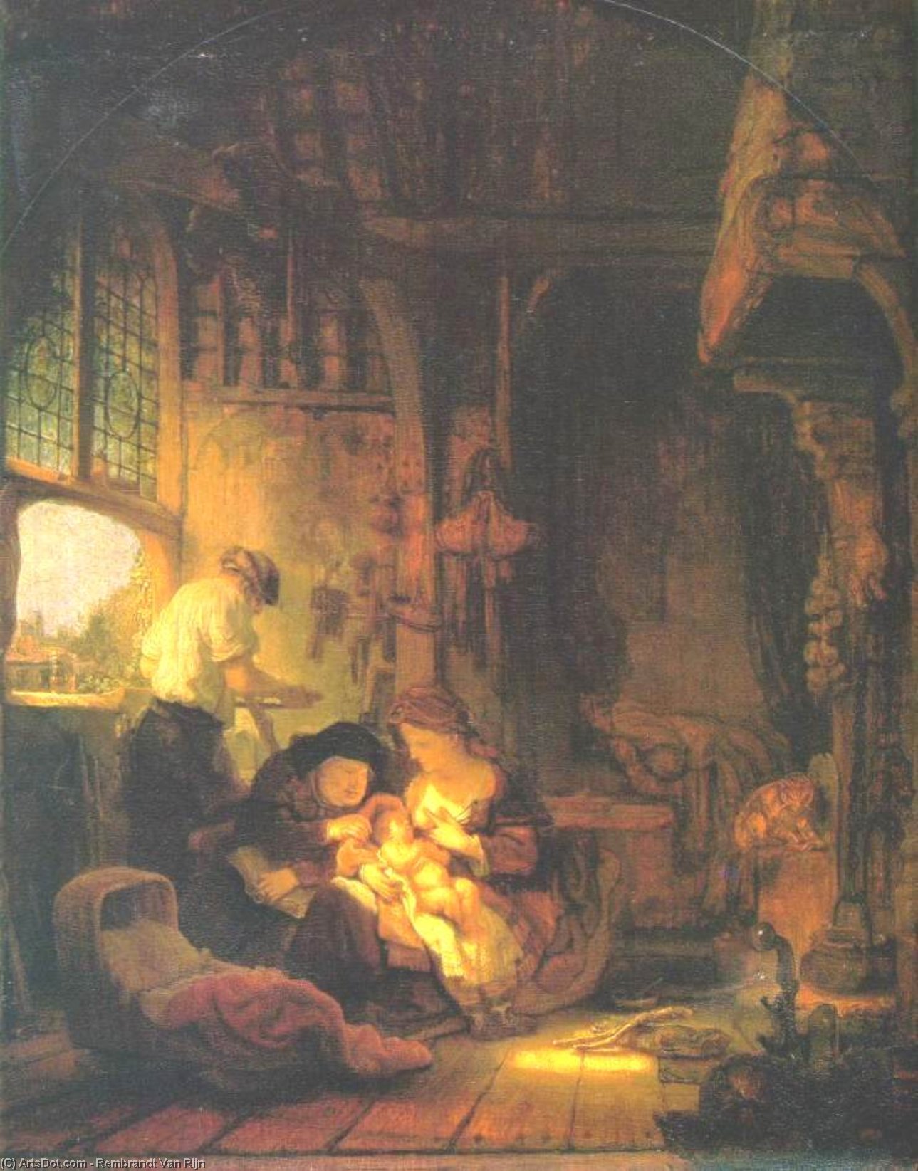 Wikioo.org - สารานุกรมวิจิตรศิลป์ - จิตรกรรม Rembrandt Van Rijn - Holy Family