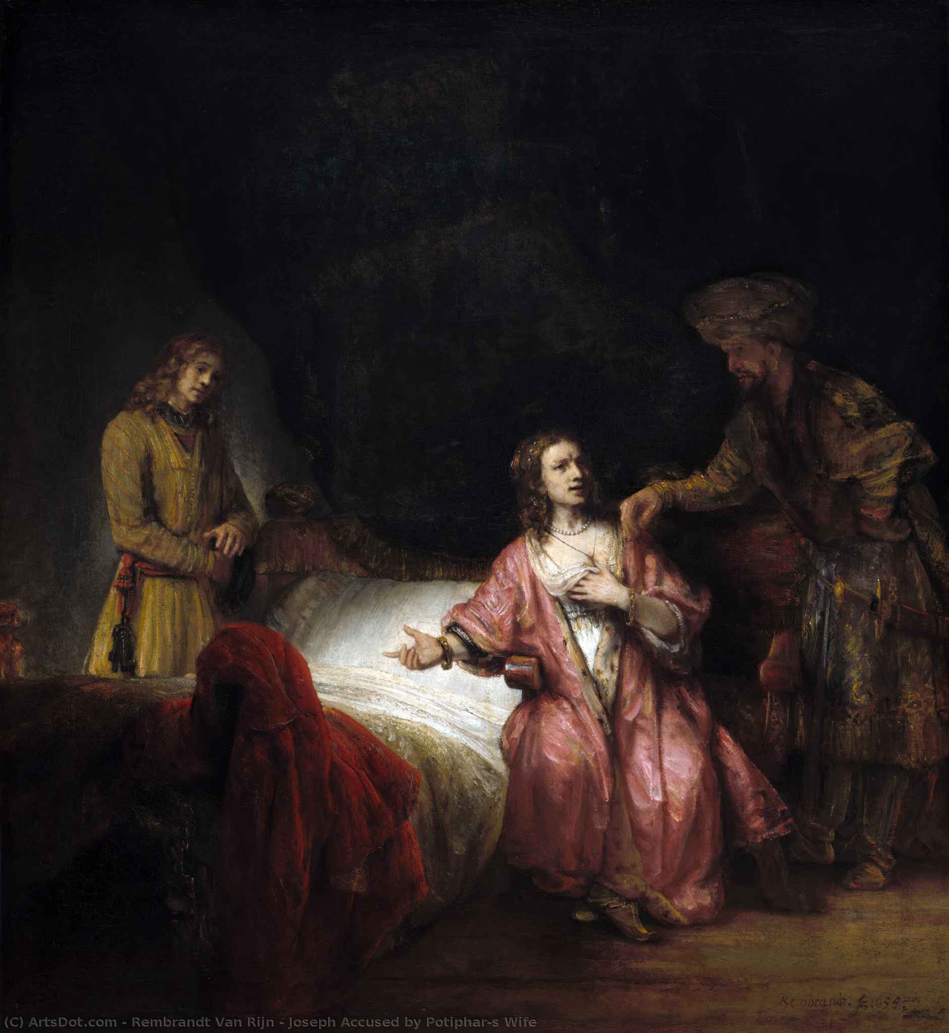 Wikioo.org - สารานุกรมวิจิตรศิลป์ - จิตรกรรม Rembrandt Van Rijn - Joseph Accused by Potiphar's Wife