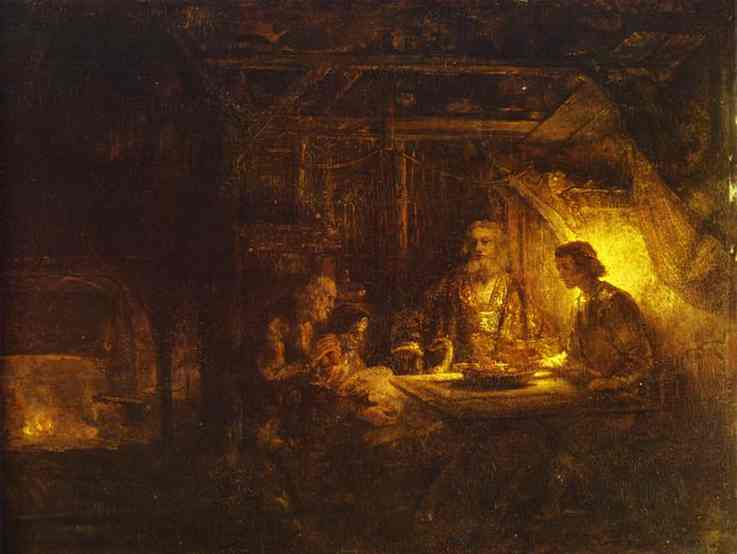 Wikioo.org – L'Encyclopédie des Beaux Arts - Peinture, Oeuvre de Rembrandt Van Rijn - Philémon et Baucis