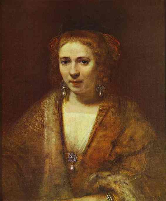 Wikioo.org – La Enciclopedia de las Bellas Artes - Pintura, Obras de arte de Rembrandt Van Rijn - Botas retrato de hendrickje Stoffels