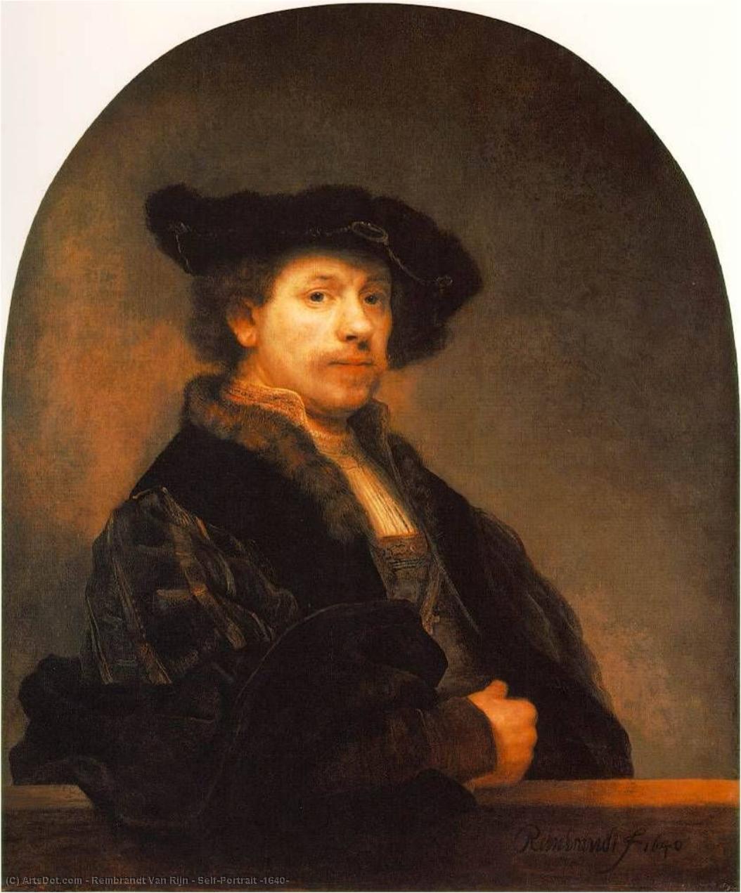 WikiOO.org - Энциклопедия изобразительного искусства - Живопись, Картины  Rembrandt Van Rijn - самостоятельно-portrait 1640