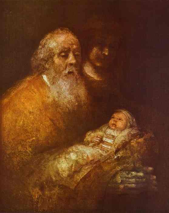 Wikioo.org – L'Enciclopedia delle Belle Arti - Pittura, Opere di Rembrandt Van Rijn - Simon nel tempio