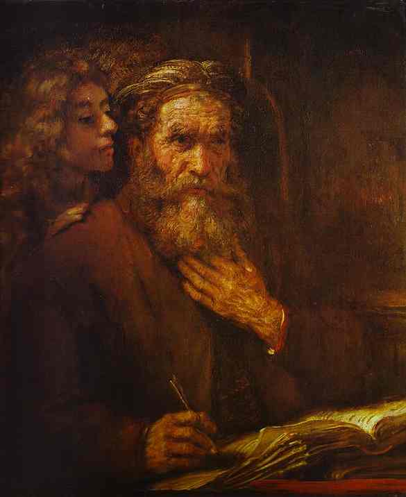 WikiOO.org - אנציקלופדיה לאמנויות יפות - ציור, יצירות אמנות Rembrandt Van Rijn - St. Mathew and Angel
