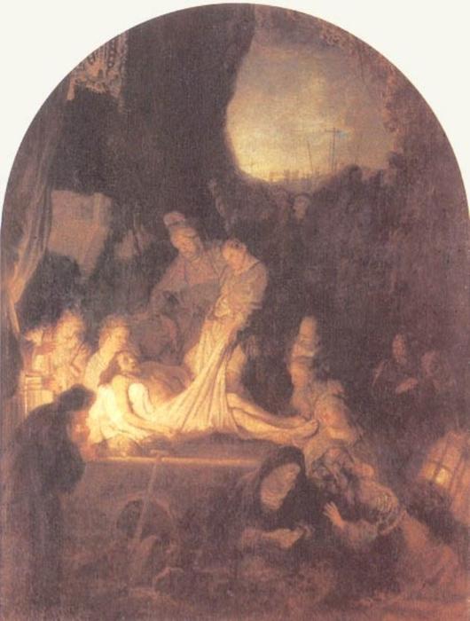 WikiOO.org - Энциклопедия изобразительного искусства - Живопись, Картины  Rembrandt Van Rijn - Положение во гроб