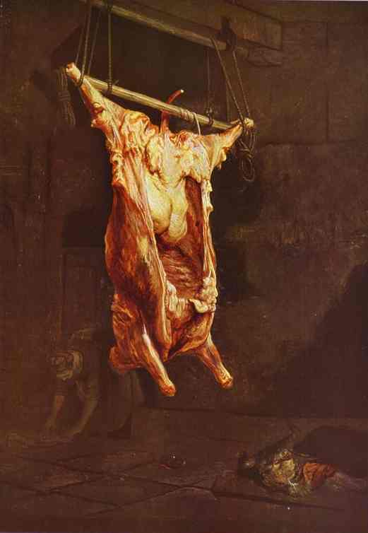 Wikioo.org - Encyklopedia Sztuk Pięknych - Malarstwo, Grafika Rembrandt Van Rijn - The Slaughtered Ox