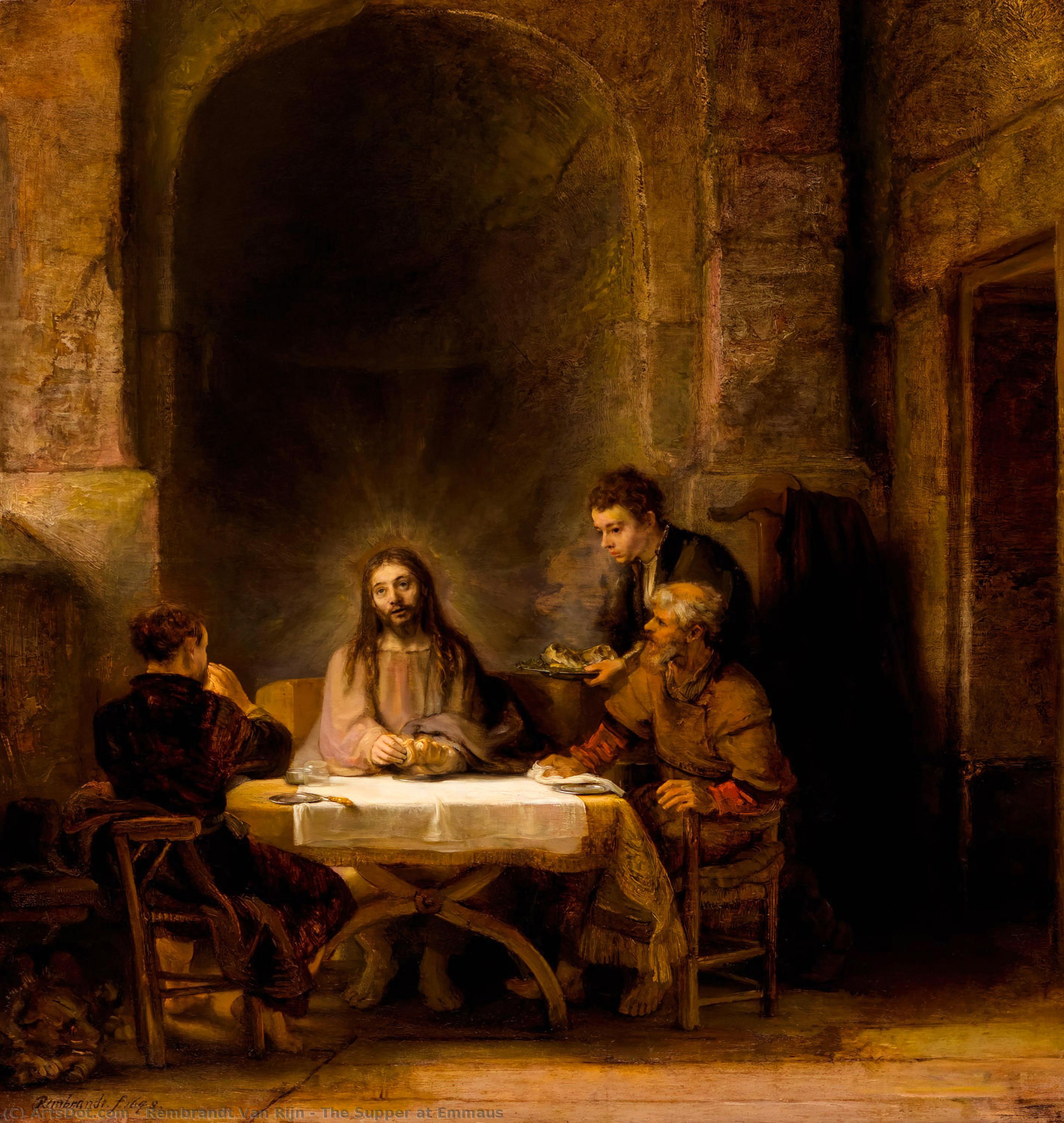 Wikioo.org - The Encyclopedia of Fine Arts - Painting, Artwork by Rembrandt Van Rijn - The Supper at Emmaus