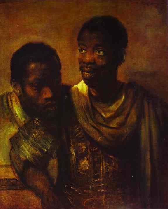 Wikioo.org – La Enciclopedia de las Bellas Artes - Pintura, Obras de arte de Rembrandt Van Rijn - Dos negros
