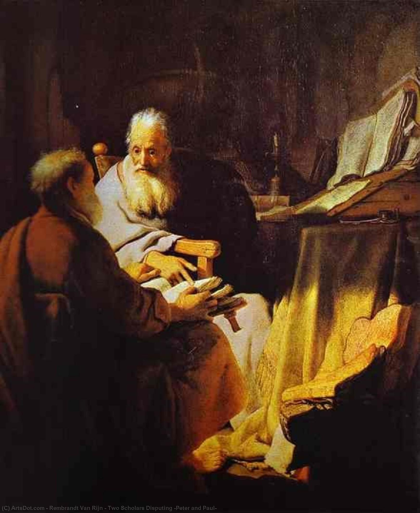 WikiOO.org - אנציקלופדיה לאמנויות יפות - ציור, יצירות אמנות Rembrandt Van Rijn - Two Scholars Disputing (Peter and Paul)
