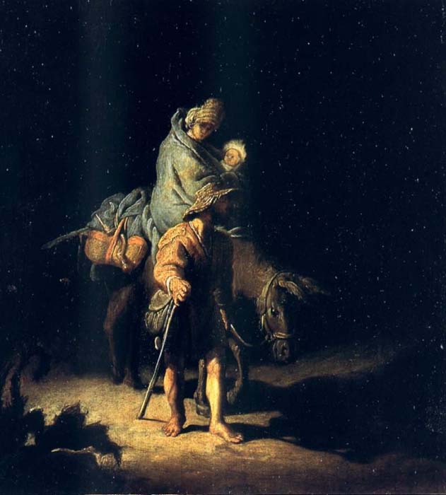 WikiOO.org - 백과 사전 - 회화, 삽화 Rembrandt Van Rijn - La Fuite En Egypte, tours Mba