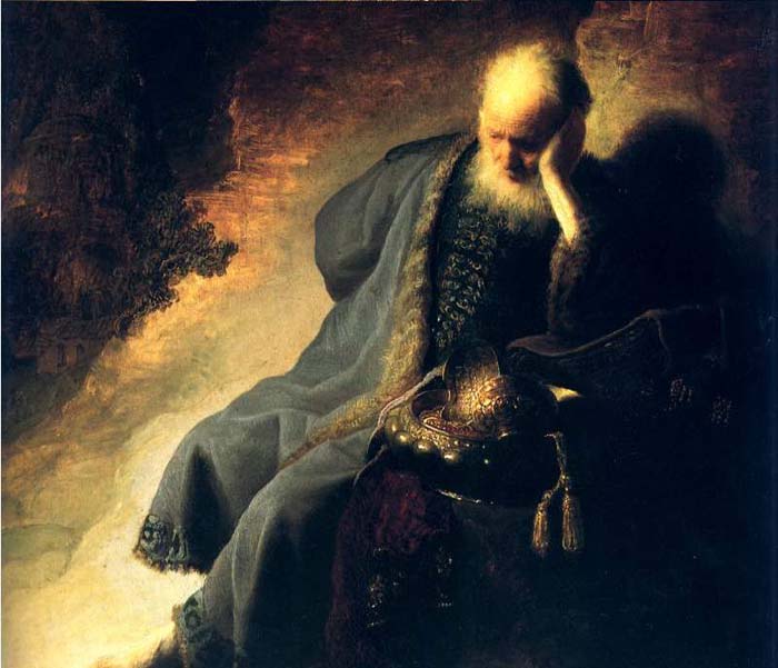 WikiOO.org - Enciklopedija dailės - Tapyba, meno kuriniai Rembrandt Van Rijn - Jeremie Pleurant Sur Jerusalem, amsterdam Rm