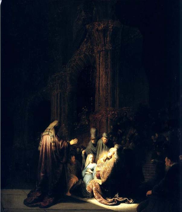 Wikioo.org – L'Enciclopedia delle Belle Arti - Pittura, Opere di Rembrandt Van Rijn - presentazione au temple , la Haye