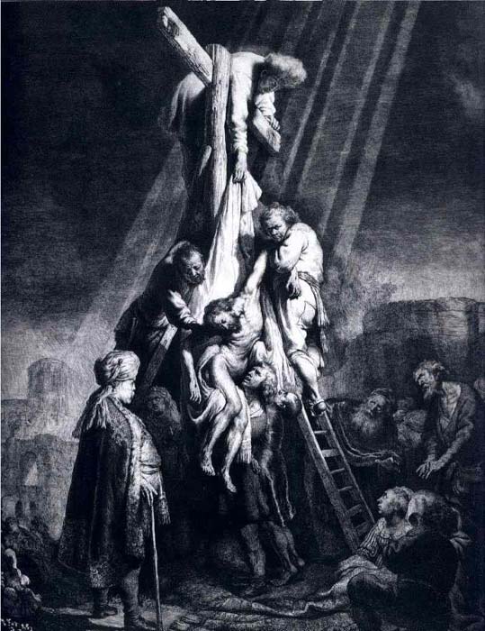 Wikioo.org – L'Enciclopedia delle Belle Arti - Pittura, Opere di Rembrandt Van Rijn - particolare descente de croix , bnf