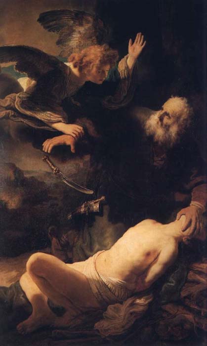 Wikoo.org - موسوعة الفنون الجميلة - اللوحة، العمل الفني Rembrandt Van Rijn - Sacrifice of Isaac