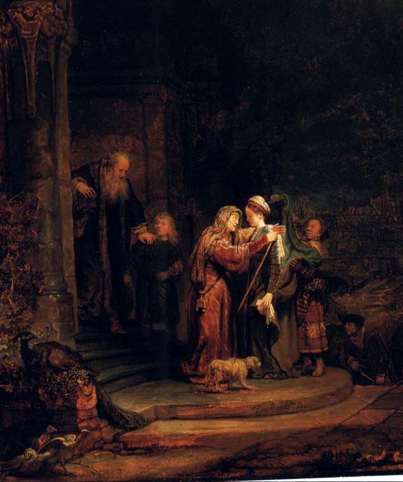 Wikioo.org – L'Enciclopedia delle Belle Arti - Pittura, Opere di Rembrandt Van Rijn - la visitazione , detroit