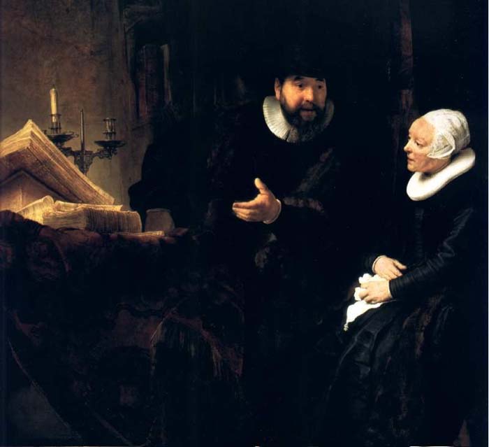 Wikioo.org - The Encyclopedia of Fine Arts - Painting, Artwork by Rembrandt Van Rijn - Le Predicateur Menonite Cornelis, berlin