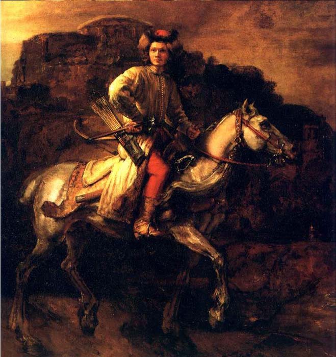 WikiOO.org - Enciklopedija dailės - Tapyba, meno kuriniai Rembrandt Van Rijn - Cavalier Polonais Fils Prodigue, newyork