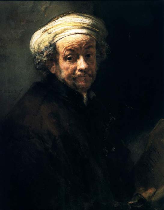 WikiOO.org - Encyclopedia of Fine Arts - Schilderen, Artwork Rembrandt Van Rijn - Autoportrait En St Paul, amsterdam