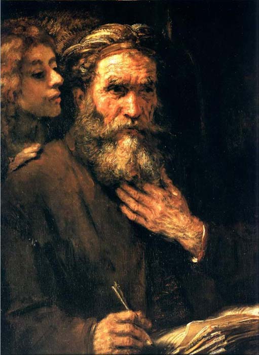WikiOO.org - אנציקלופדיה לאמנויות יפות - ציור, יצירות אמנות Rembrandt Van Rijn - St Matthieu Et L Ange, louvre