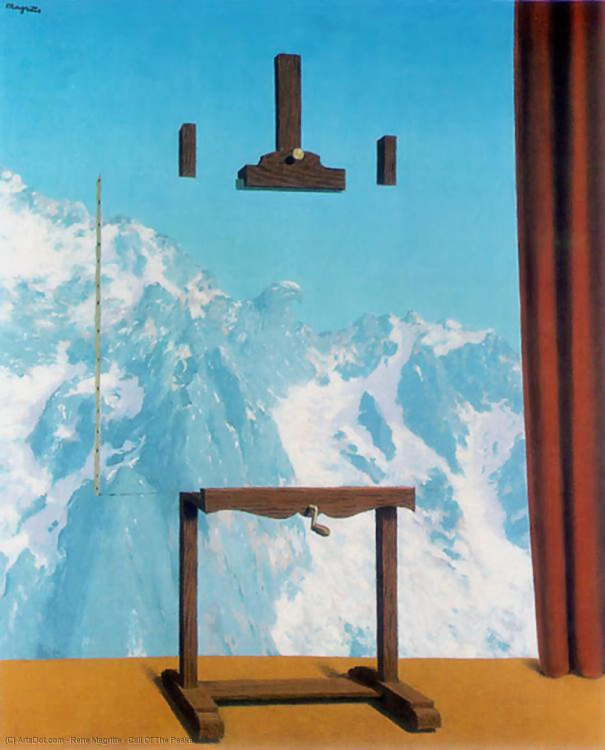Wikoo.org - موسوعة الفنون الجميلة - اللوحة، العمل الفني Rene Magritte - Call Of The Peaks