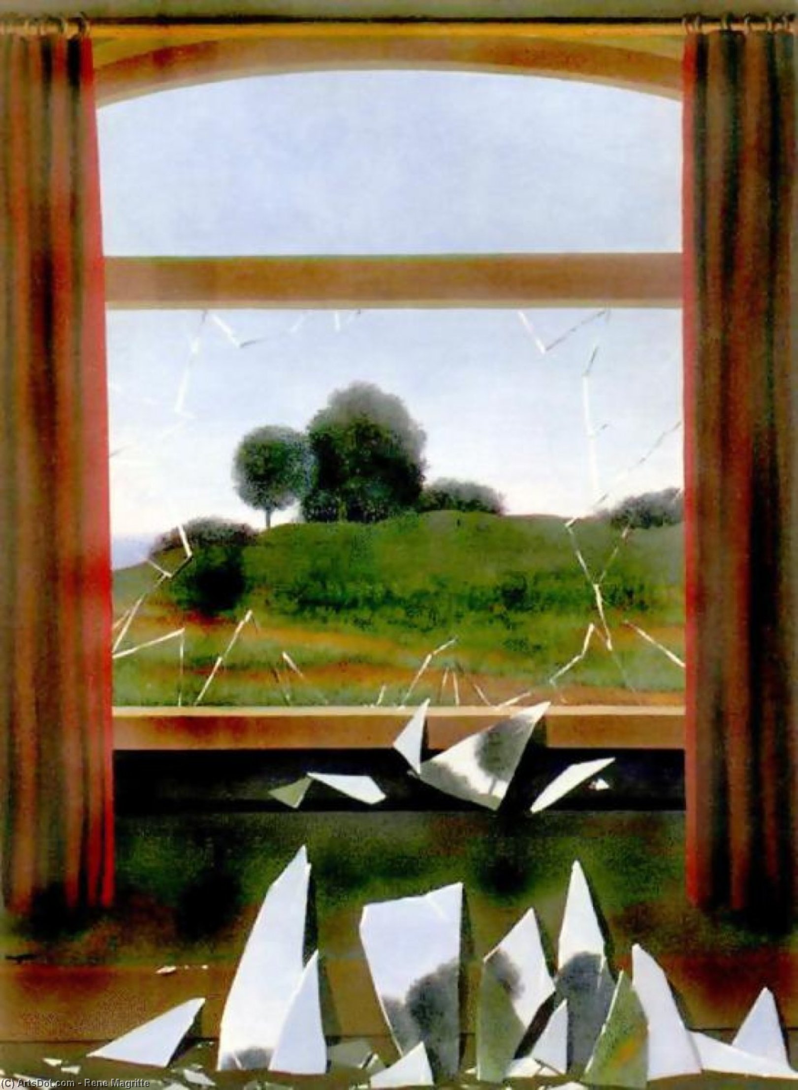 Wikioo.org - The Encyclopedia of Fine Arts - Painting, Artwork by Rene Magritte - Key To The Fields