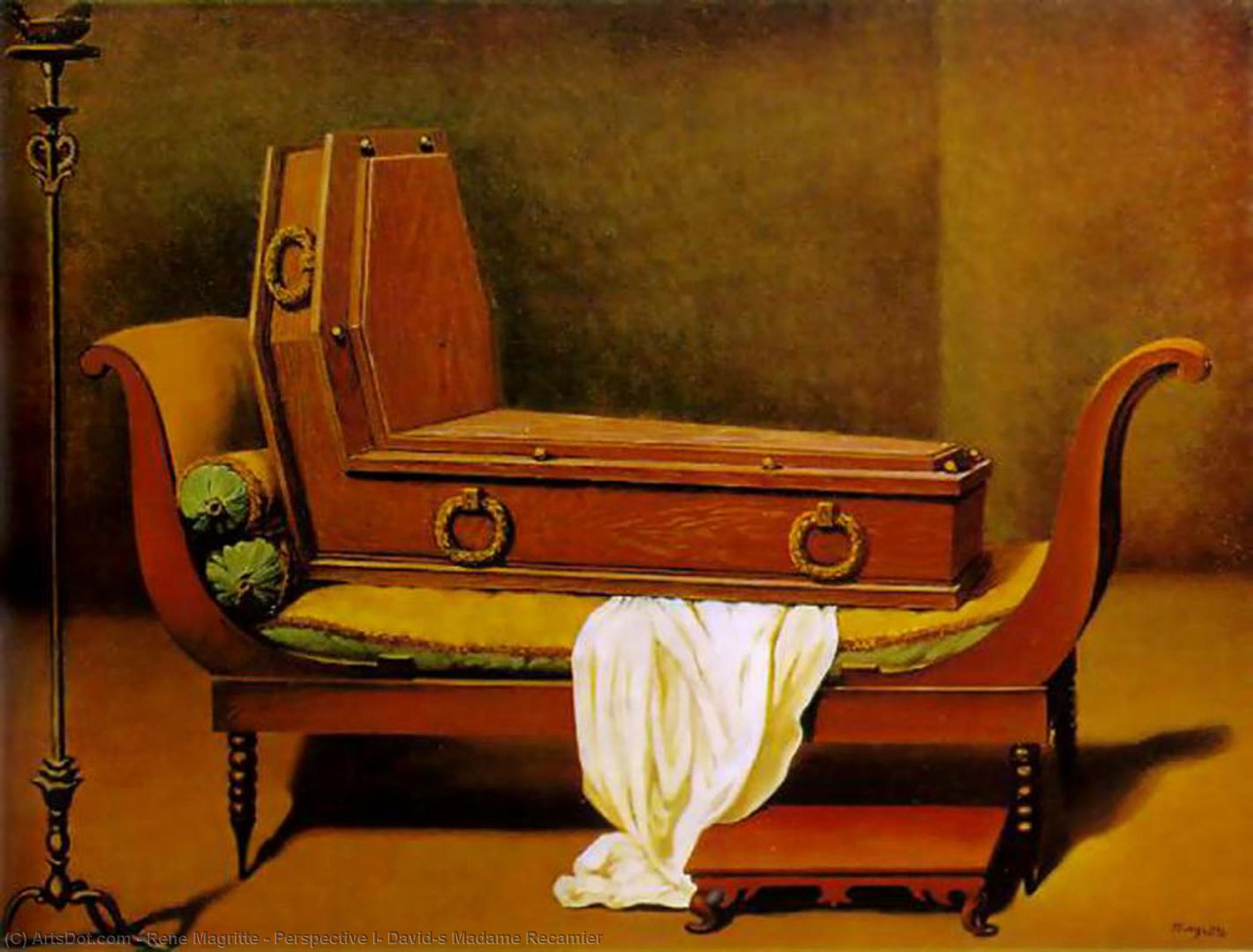 Wikioo.org - Encyklopedia Sztuk Pięknych - Malarstwo, Grafika Rene Magritte - Perspective I, David's Madame Recamier