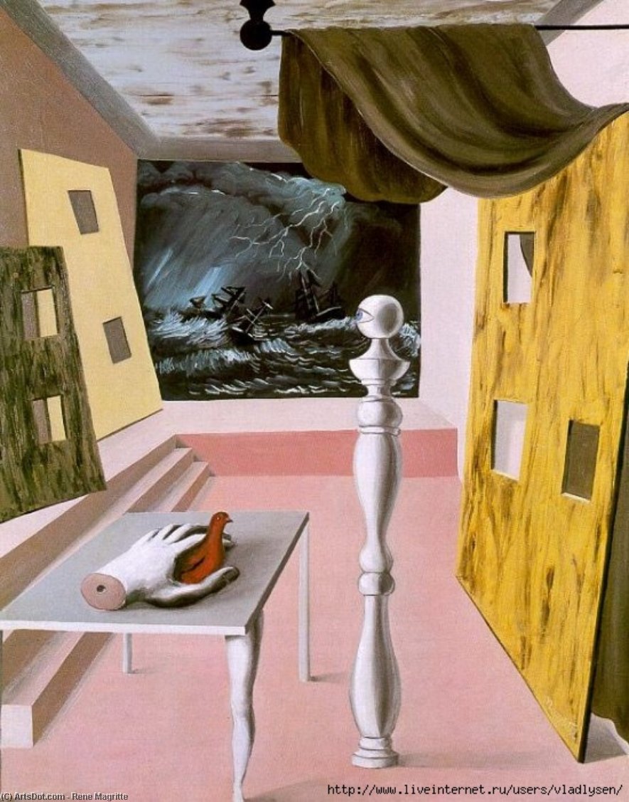 WikiOO.org - Encyclopedia of Fine Arts - Festés, Grafika Rene Magritte - The Difficult Crossing