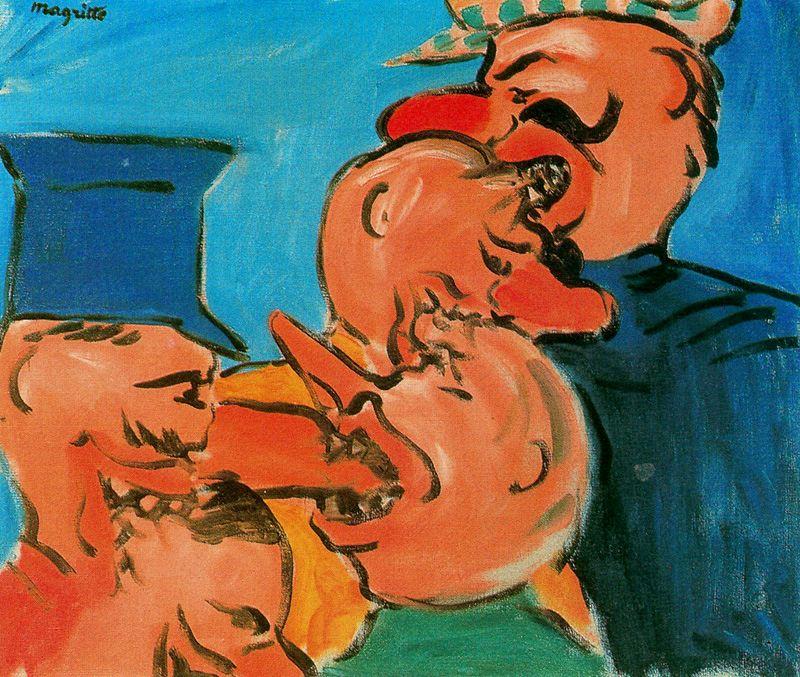 Wikoo.org - موسوعة الفنون الجميلة - اللوحة، العمل الفني Rene Magritte - The famine