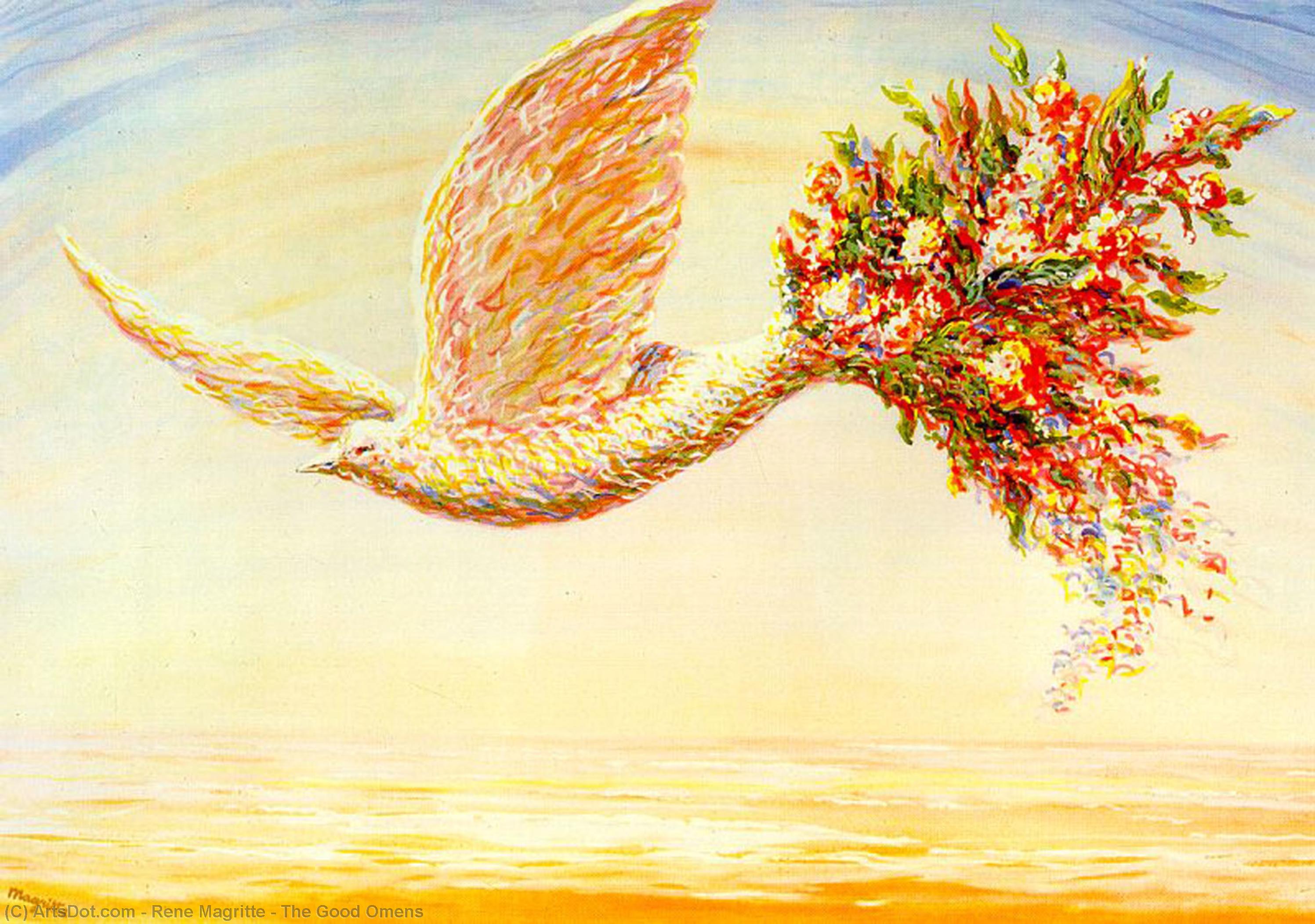 Wikioo.org - Encyklopedia Sztuk Pięknych - Malarstwo, Grafika Rene Magritte - The Good Omens