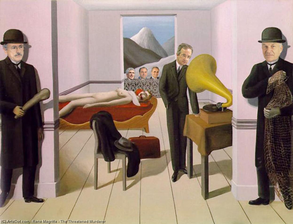 WikiOO.org - Encyclopedia of Fine Arts - Festés, Grafika Rene Magritte - The Threatened Murderer