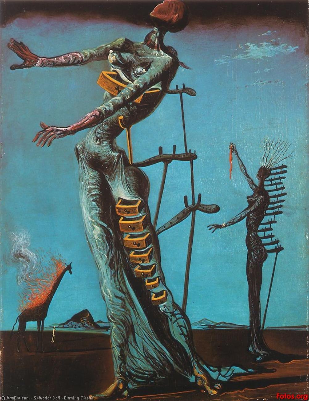 WikiOO.org - Enciclopédia das Belas Artes - Pintura, Arte por Salvador Dali - Burning Giraffe