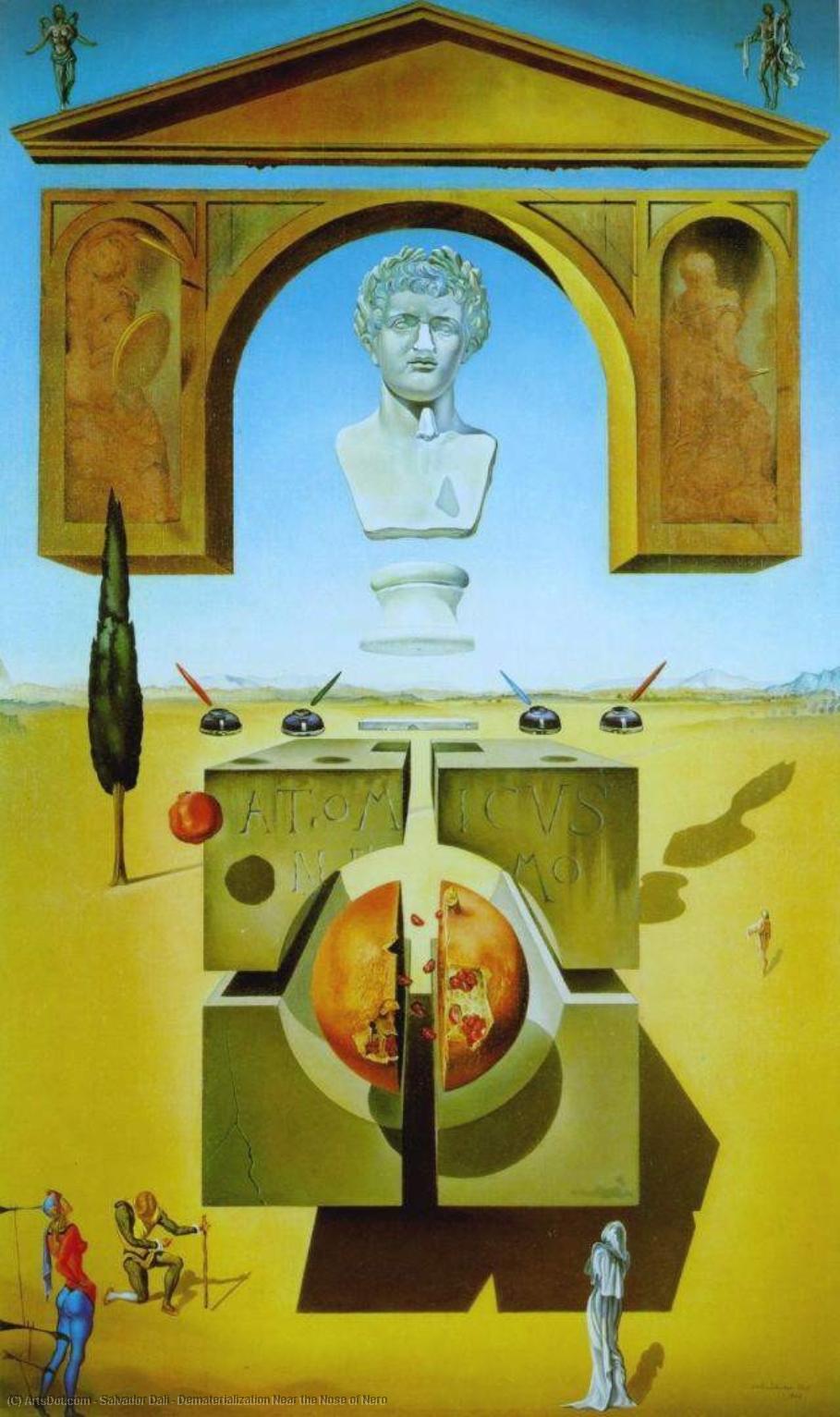 Wikioo.org - The Encyclopedia of Fine Arts - Painting, Artwork by Salvador Dali - Dematerialization Near the Nose of Nero