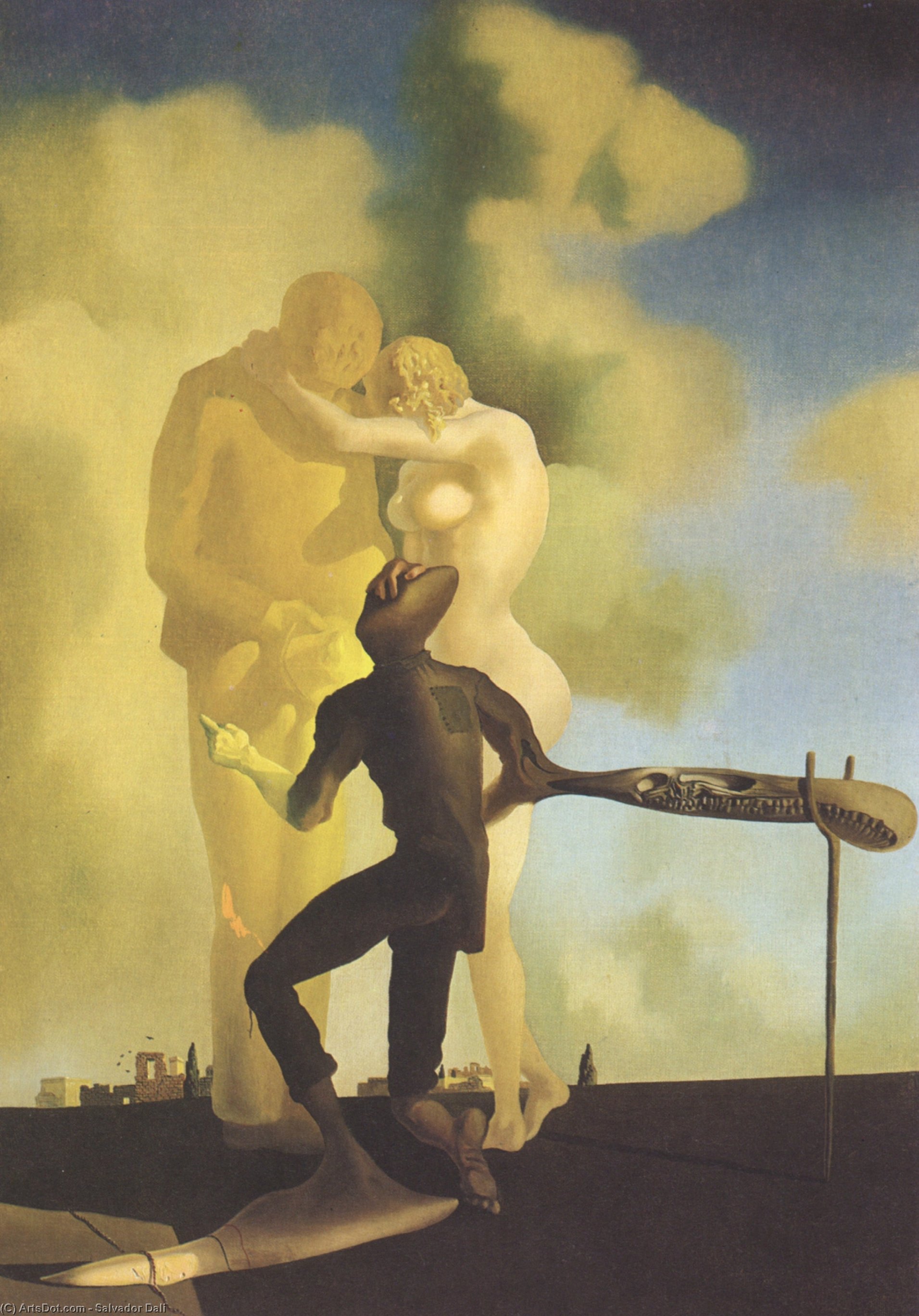Wikioo.org - The Encyclopedia of Fine Arts - Painting, Artwork by Salvador Dali - Meditation on the Harp