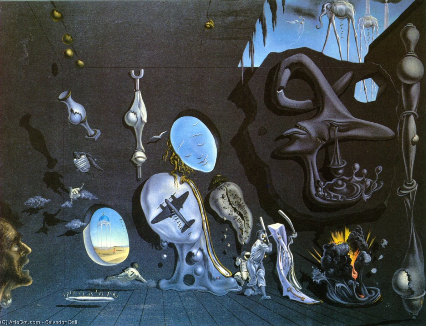 Wikioo.org – L'Encyclopédie des Beaux Arts - Peinture, Oeuvre de Salvador Dali - Mélancolie atomique