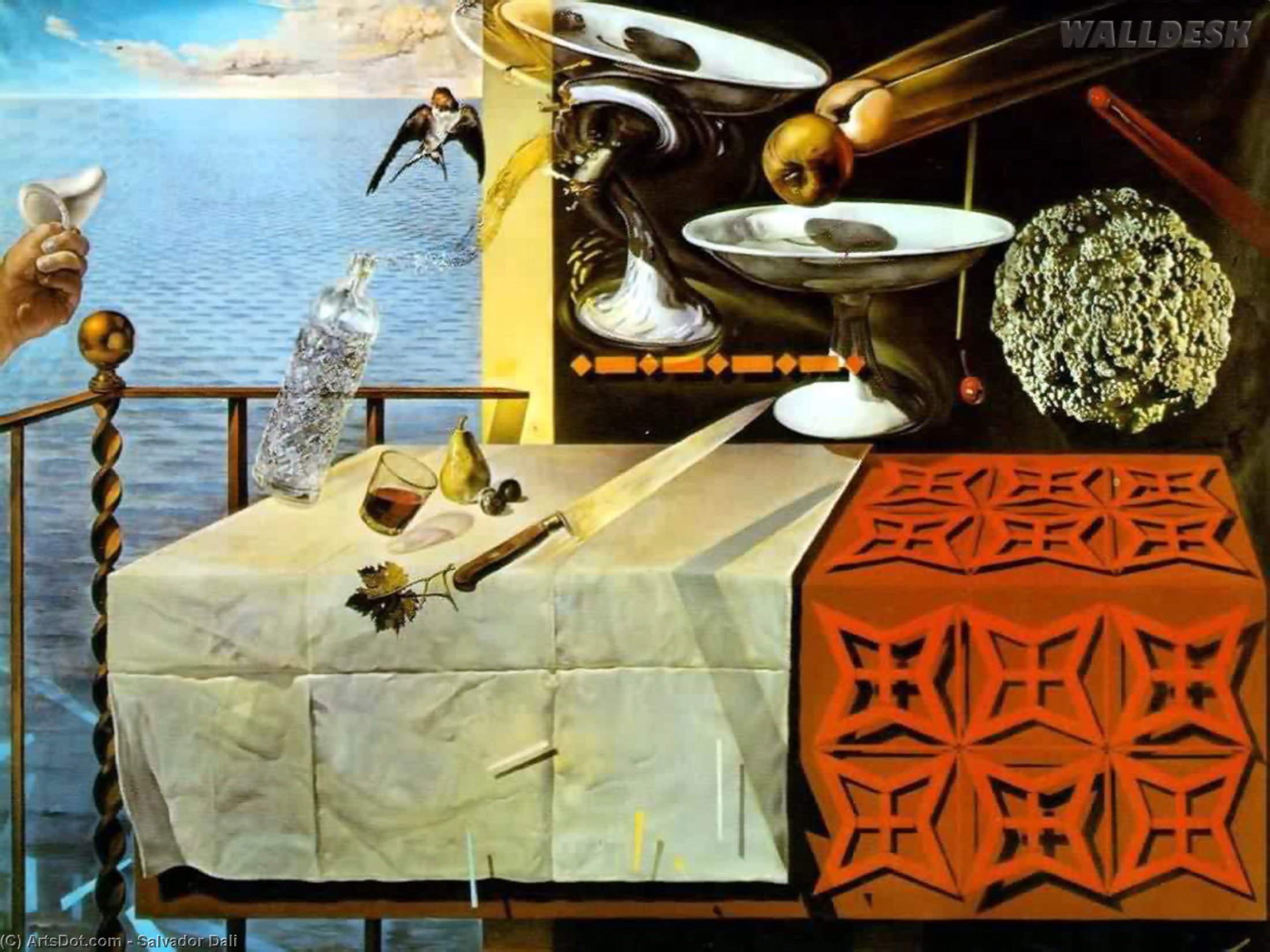 Wikioo.org - Bách khoa toàn thư về mỹ thuật - Vẽ tranh, Tác phẩm nghệ thuật Salvador Dali - Still Life Fast Moving