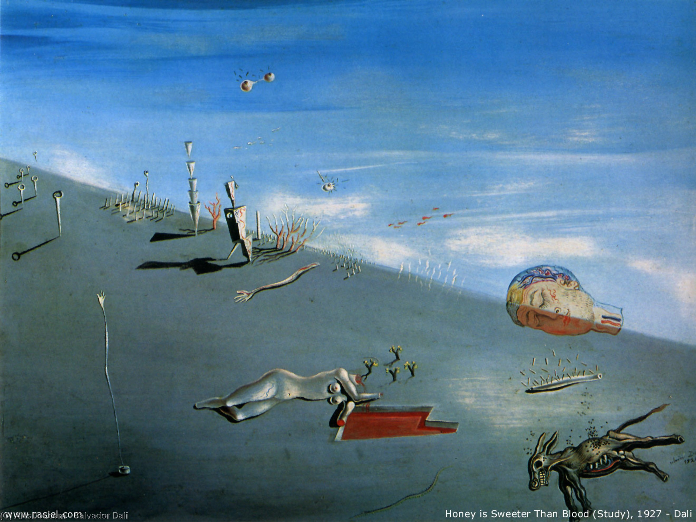 Wikioo.org - The Encyclopedia of Fine Arts - Painting, Artwork by Salvador Dali - Study for Blood Is Sweeter Than Honey
