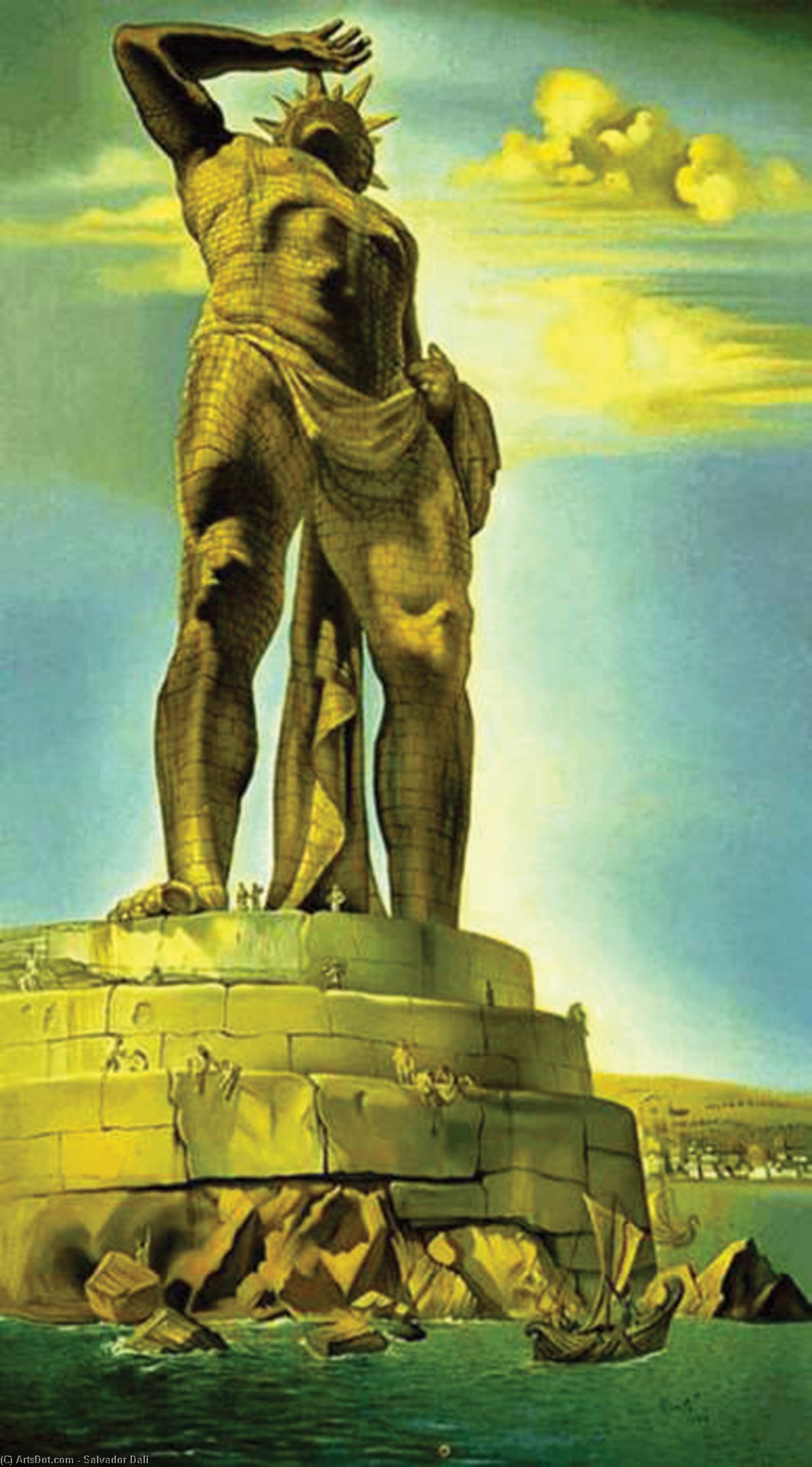 Wikioo.org - Bách khoa toàn thư về mỹ thuật - Vẽ tranh, Tác phẩm nghệ thuật Salvador Dali - The Colossus of Rhodes