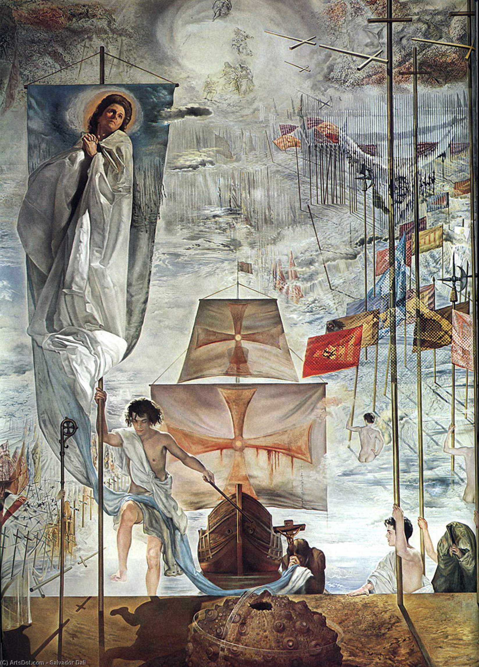 Wikioo.org - The Encyclopedia of Fine Arts - Painting, Artwork by Salvador Dali - The Dream Of Christopher Columbus